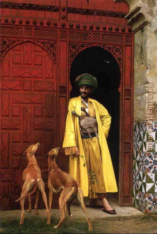 An Arab And His Dogs painting - Jean-Leon Gerome An Arab And His Dogs art painting
